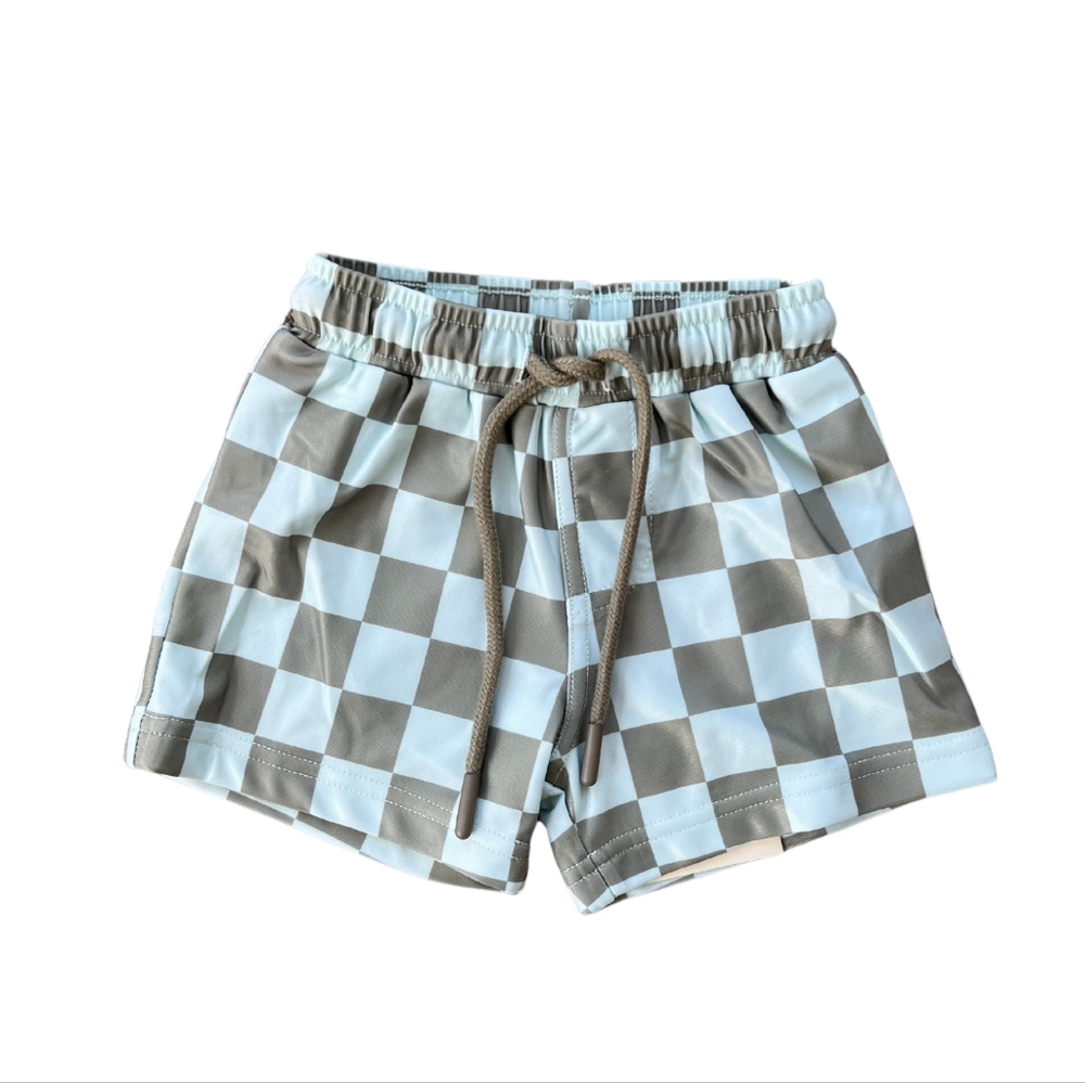Babysprouts | Boy's Swim Shorts Checker‎ in Seagrass